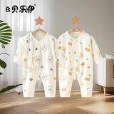 贝乐咿新生儿衣服秋季冬款刚出生婴儿和尚服连体衣纯棉初生宝宝哈衣爬服 1996爱心熊+1997苹果熊 52cm （建议0-2个月）