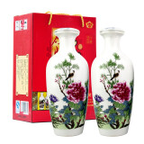 泓誉山西泓誉清香型白酒53度600ml*2瓶 景德镇陶瓷礼盒装 富贵高升2瓶礼盒装