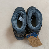 DELIUGG 雪地靴女羊皮毛一体防水经典链条系列短筒女靴纳米防水平底低筒斜口保暖澳洲羊皮毛东北保暖 灰色 38