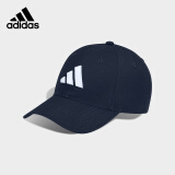 adidas 阿迪达斯帽子男潮流鸭舌帽跑步运动棒球帽女休闲透气棉帽网球帽 深蓝色HS5511