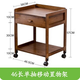 奕居置物架落地可移动办公室客厅实木路由器打印机架带轮子