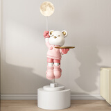 辰鱼轻奢暴力熊客厅大型落地摆件电视柜沙发旁家居装饰品乔迁新居礼品 【高153cm】暴力熊粉色+底座