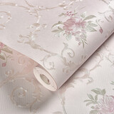 古黎安3米欧式自粘墙纸卧室客厅墙壁装饰贴纸3D立体墙贴加厚防水背景贴 53厘米*3米浅粉紫