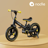 纳豆（nadle）儿童3-6岁自行车平衡车三轮车辅助轮折叠单车小女孩骑行折叠车 炫酷黄基础款 12寸