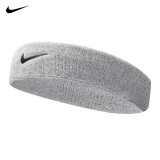 NIKE耐克运动头带发带男女防汗吸汗健身网篮球跑步运动头巾吸汗带 灰色黑标NNN07051OS 均码宽度4.5CM