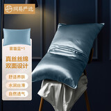 网易严选6A级枕套 不伤发护发枕套高密舒适滑溜软糯宿舍卧室100%桑蚕丝 【真丝丝绵款】雾霾蓝*装 1支