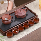 金镶玉紫砂壶功夫茶具整套装茶壶杯宜兴原矿手工随手礼品八方来财