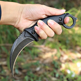 千刀汇 螳螂爪 一体龙骨爪子刀高硬度小刀爪子刀鹰爪蝎子爪魔鸟爪暗影爪刀荒野救生刀户外小刀野外求生存刀 黑色