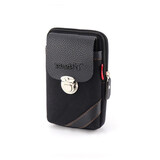 帝行（DIXING）男士腰包穿皮带多功能包户外运动迷你挂包手机包帆布老人眼镜包 022-黑色(竖款两层)