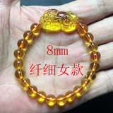 牧思天然貔貅手串黄水晶手链女 圆珠情侣饰品男款时尚生日礼物 浅黄色 黄水晶