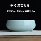 涵青堂青瓷圆口洗 龙泉陶瓷功夫茶具配件杯洗茶洗茶渣烟灰缸花盆小鱼缸 中号弟窑粉青