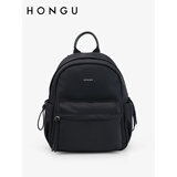 红谷（HONGU）新款牛津布双肩包女士时尚大容量通勤背包休闲旅行包 漆黑