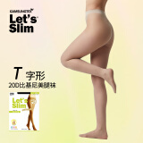 Let's slim丝袜女性感夏季连裤袜子韩国美腿塑形防勾丝压力袜薄长高筒袜30D 20DT字形肤色 1双 均码