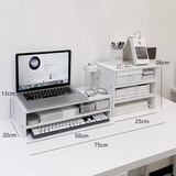 坤奉书桌桌面好物笔记本电脑增高架宿舍办公桌大学生置物架电脑收纳盒 双层组合款【无中格】升级加厚