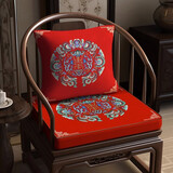 柚格【中国风坐垫】新中式座垫餐椅实木太师椅垫圈椅红木椅子沙发坐垫 朝暮云霄-酒红 靠枕50*50cm枕套 枕芯