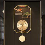 七秒印象 七 七秒（qimiao）新中式纯铜钟表轻奢网红时尚挂钟客厅家用个性创意艺术挂墙时钟 珐琅彩 - 迎客松纯铜挂钟