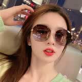 郗德鑫太阳镜女墨镜偏光眼镜女大框ins韩版网红开车圆脸显瘦新款 茶色