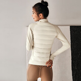 La Nikar 冬季轻薄90%鹅绒短款羽绒服女立领修身显瘦羽绒服外套女-S1031 奶白色(鹅绒) M