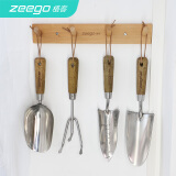 zeego植客 5035园艺木柄合金铲挖土赶海工具套装种植松土神器盆栽用品 工具五件套礼盒（挂墙）