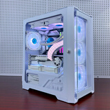 玩嘉 绝尘暗影电脑机箱台式机（M-ATX主板/玻璃侧透面板/顶部240水冷位/8风扇位/3硬盘位） 暗影白色