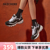 斯凯奇（Skechers）女鞋复古老爹鞋小白鞋子蕾丝厚底运动鞋11959 黑/白 35 