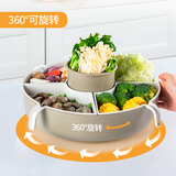 美厨旋转收纳篮沥水篮塑料双层洗菜篮火锅拼盘装菜篮子零食拼盘水果盘