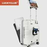 LUCKY CLUB多功能登机箱20英寸行李箱小万向轮男女密码皮拉杆旅行箱子软硬款