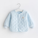 优贝多婴儿外套薄棉夹棉宝宝棉衣男童棉袄女童棉服保暖冬装儿童上衣外套 蓝色 90cm