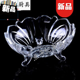 德勒（DELE）吧台水果盘餐桌上用的水果盘水果盘创意水晶玻璃简约客厅茶几家用 透明色:果盘1只