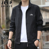 JEEP SPIRIT吉普外套男潮流秋冬季夹克男士立领修身衣服 黑色 L