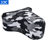 JJC 相机内胆包 收纳保护套 适用于索尼A6600 A6100 A6000 A5100 A6300 A6400 ZV-E10 RX1RII微单配件 OC-S3YGR大号 迷彩灰