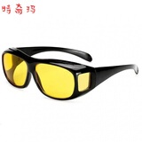 特奇玛夜视镜 红外夜视眼镜防远光高清夜视镜男女司机太阳镜高清偏光防风护目太阳镜 【抖音款】黑框黄-夜视镜