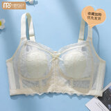 莫代尔内衣女薄款大胸显小夏季兔耳朵文胸大码全罩杯收副乳防下垂胸罩 香槟白【单件装 大胸显小】 75B C/34BC