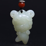 美雅福真玉吊坠十二生肖玉坠男女护身属相鼠牛虎兔龙蛇马玉石挂件项链 生肖羊