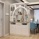 洛森凡 现代简约时尚屏风装饰柜进门玄关沙发旁客厅与餐厅隔断柜门厅酒柜子间厅柜9lhLmMSTdZ 1.21长（白亮光+仿大理石纹路台面）