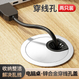 迪普尔锌合金电脑办公桌子洞穿线孔盖板书桌面走线盒出线开孔盖 小号