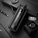 恩尔美（nRMEi）超大容量玻璃杯水杯男大号防摔夏天便携茶水分离泡茶杯子 绅士黑【直饮口】800ml