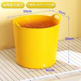 舒雨儿童泡澡桶宝宝洗澡桶多功能收纳桶加厚浴室沐浴桶 柠檬黄【0-13岁】