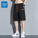 真维斯冰丝短裤男生宽松夏季薄款速干沙滩五分裤潮流运动休闲裤子男 K513黑色 XL