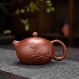 余惜原矿朱泥紫砂大师西施凤鸣壶鸟叫声半手工茶壶小号旋转大容量家用 林永南喜上眉梢紫砂壶210ml-可凤鸣 原矿紫砂