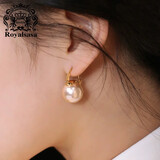 皇家莎莎925银相思豆耳扣气质高级感红色球球仿珍珠耳环耳饰 白月光金色D款