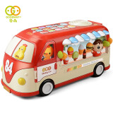 谷雨早教宝贝巴士餐车宝宝玩具车中英双语字母学习趣味情景婴幼儿童 GY-8884 谷雨巴士餐车 红色