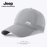 JEEP吉普棒球帽速干鸭舌帽夏季轻薄透气舒适遮阳防晒帽户外运动休闲帽 【遮阳防晒】浅灰色