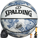 斯伯丁（SPALDING）篮球7号吸湿PU表皮蓝色狂野小子涂鸦室内外通用耐用七号篮球