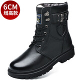 戈耐头层牛皮马丁靴男士冬季加绒保暖大棉鞋子皮鞋男士真皮防滑男靴子 黑色 真皮【内增高】 雪地靴冬天 41 码