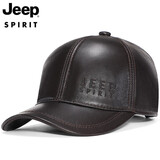 吉普（JEEP）羊皮帽子男士秋冬保暖防寒棒球帽休闲鸭舌帽中老年休闲百搭皮帽