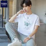 TEEK轻奢质感重磅纯棉t恤男士短袖上衣服 青少年夏季休闲高端夏装体恤 【甄选面料】HS28L白色 L