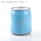 潔佰惠易拉罐垃圾桶按压式弹盖塑料桶车内垃圾桶桌面垃圾桶收纳桶纸篓 小号5L蓝色