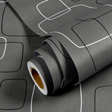 菲客自粘墙纸背景墙学生宿舍墙面衣柜桌面贴家具翻新贴纸防水加厚可擦 几何灰色 60厘米宽X3米长