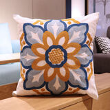 白季园美式田园小清新抱枕刺绣花北欧沙发靠枕套加厚棉麻床头靠垫可拆洗 风情万种45*45cm不含芯